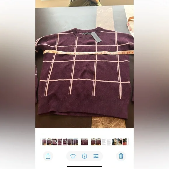 Banana Republic Italian Wool Cashmere Blend Burgundy Sweater. Size Small. NEW - Picture 8 of 9